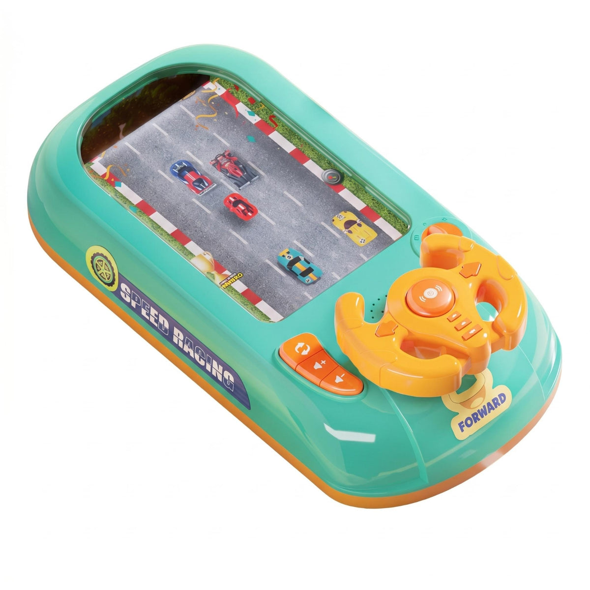 200 Levels Tabletop Obstacle Game Variable Speed Control Steering Wheel Racing Toy Multi-Function Controls Racing Game Machine Interactive for Children, Kids