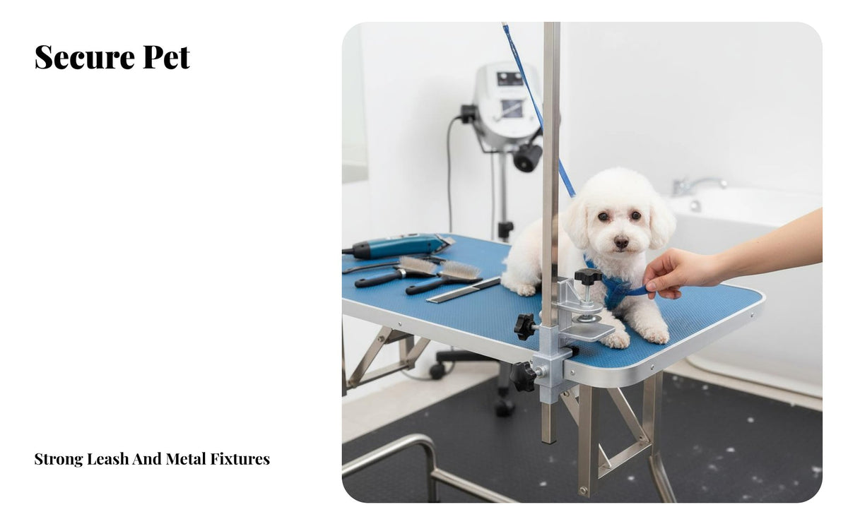 Stainless Steel Pet Grooming Arm Resistant Grooming Table Restraint Arm Long-Lasting Construction Easy to Install for Professional Groomers, Home