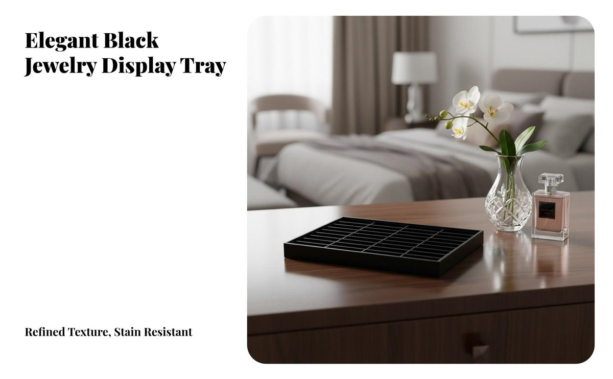 Jewelry Display Tray Soft Lining PU Leather Jewelry Holder Space Saving Great Gift for Women, Broadcast Stream Broadcast