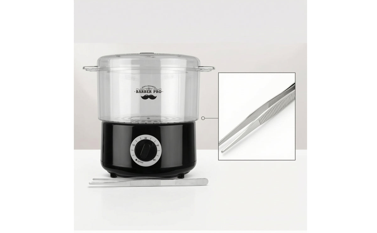 Countertop Towel Steamer Compact Towel Heater with Tweezers Space-Saving Appliance Small for Barbers, Estheticians, Grooming Enthusiasts, Barber Shops, Beauty Salons