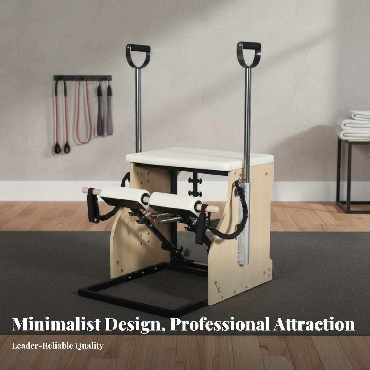 Sturdy Construction Pilates Chair Adjustable Resistance Wunda Chair Multifunctional Stretching Fitness Instructor Multi-Functional for Professionals, Beginners, Home Gym