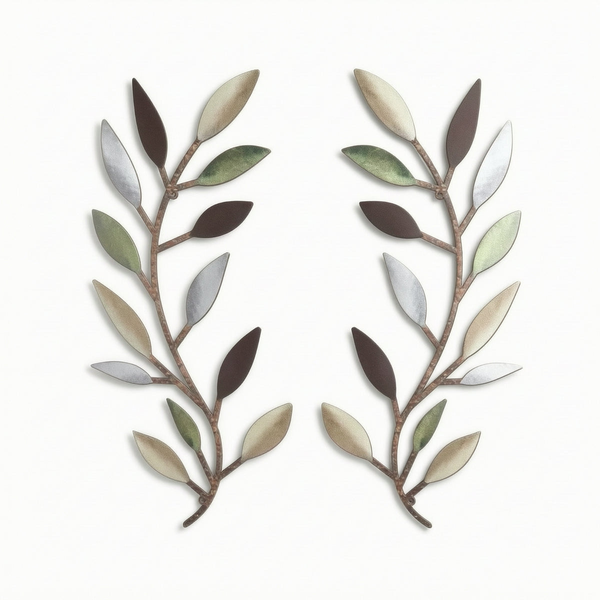 2 Pieces Metal Twining Stem Section Decorations Decorative Metal Wall Art Decor Simple Branch Wall Hangings for Entryway