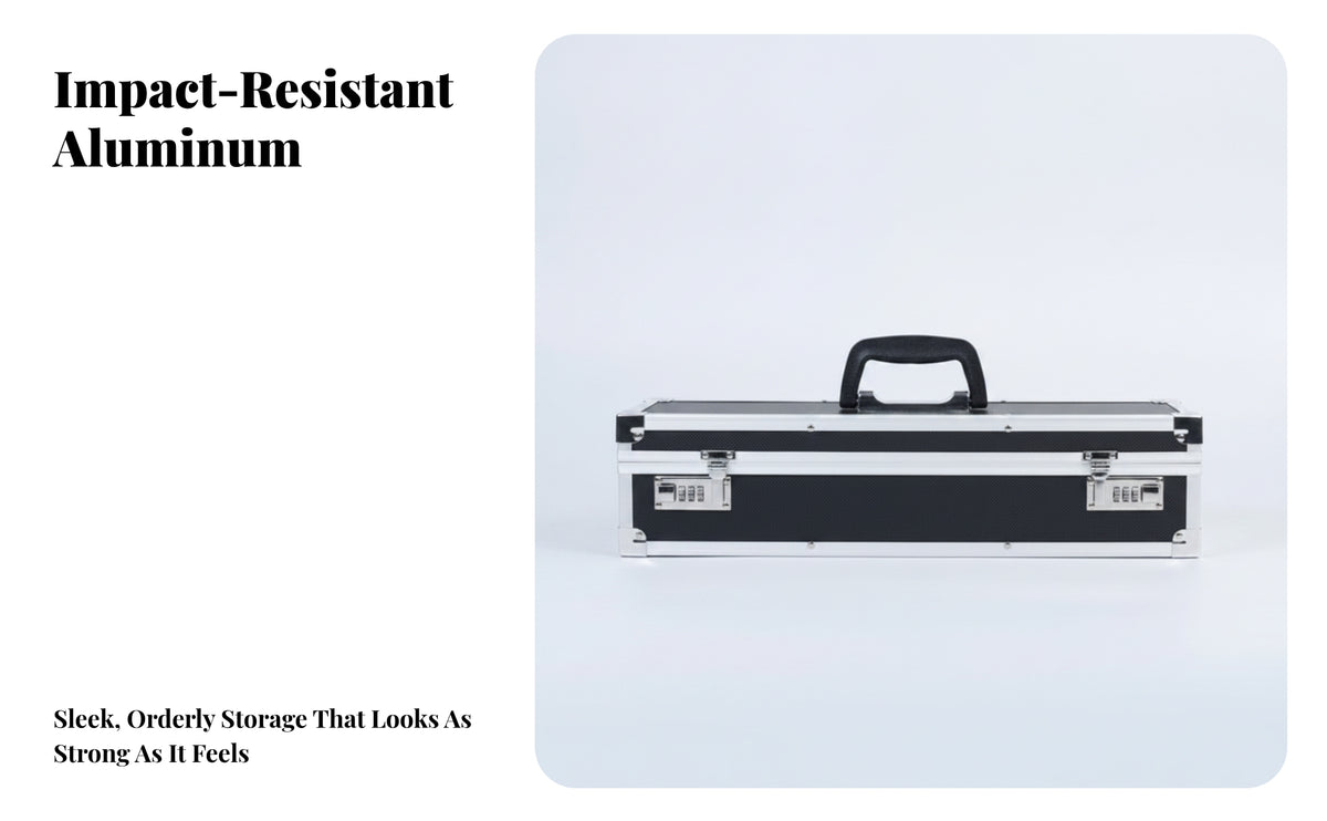 Secure Aluminum Knife Cutlery Case | Heavy-Duty, Aluminum Alloy Case with Foam Lining, for Travel