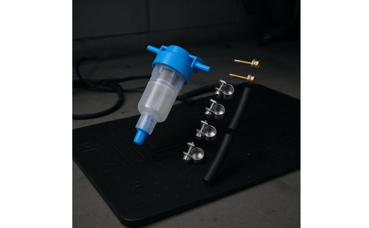 Translucent Oil-Water Separator Filter Blue Cap Parking Heater Fuel Filter Hose Barb Vehicle Part