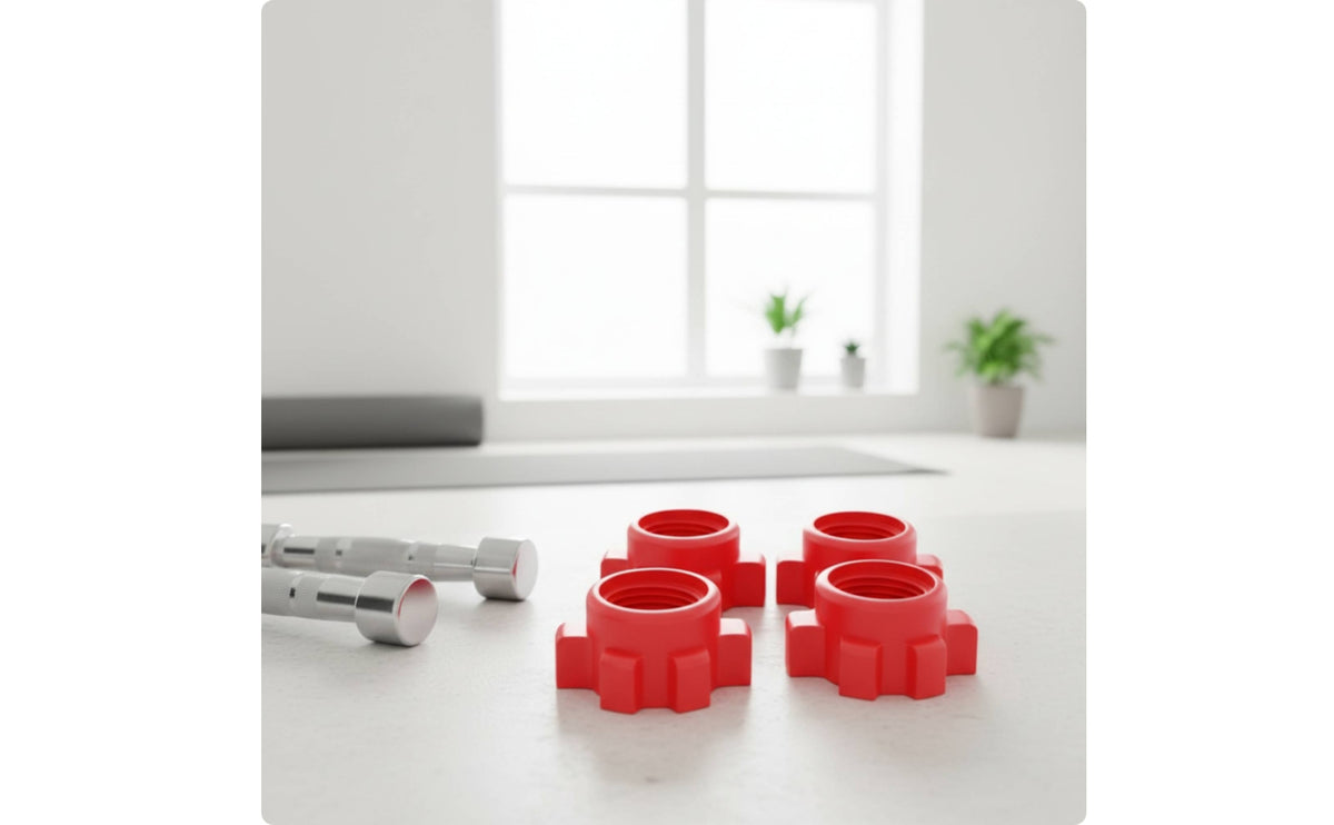 4 Pieces Dumbbell Locking Nut Replacement Dumbbell Nut with Edge Tool Spinlocks for Weightlifters