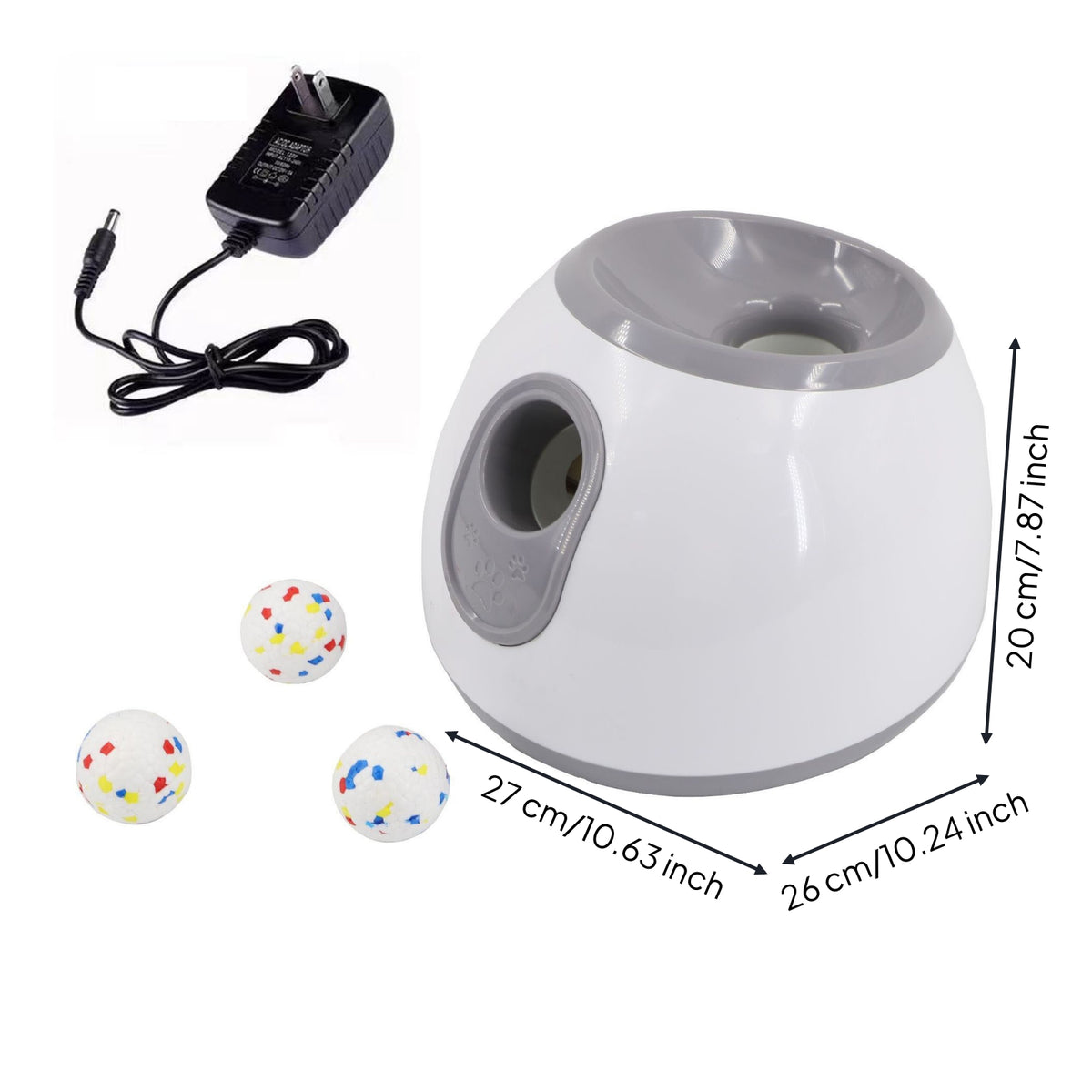 ABS Plastic Pet Ball Thrower Machine Rounded Body Interactive Fetch Launcher