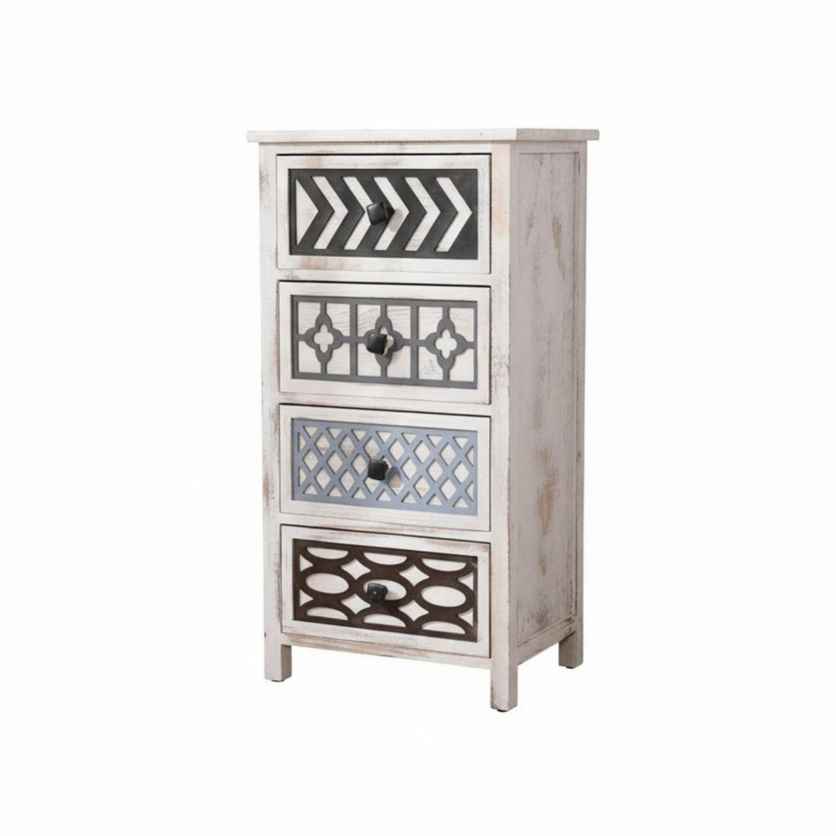 Nordic design 2-Drawer Nightstand Distressed Finish Bedside Table Vintage Look Bedroom Furniture space-saving Size for Apartment Dwellers, Interior Decorators, Homeowners, Entryway, Living Room, Hallway, Home Decor