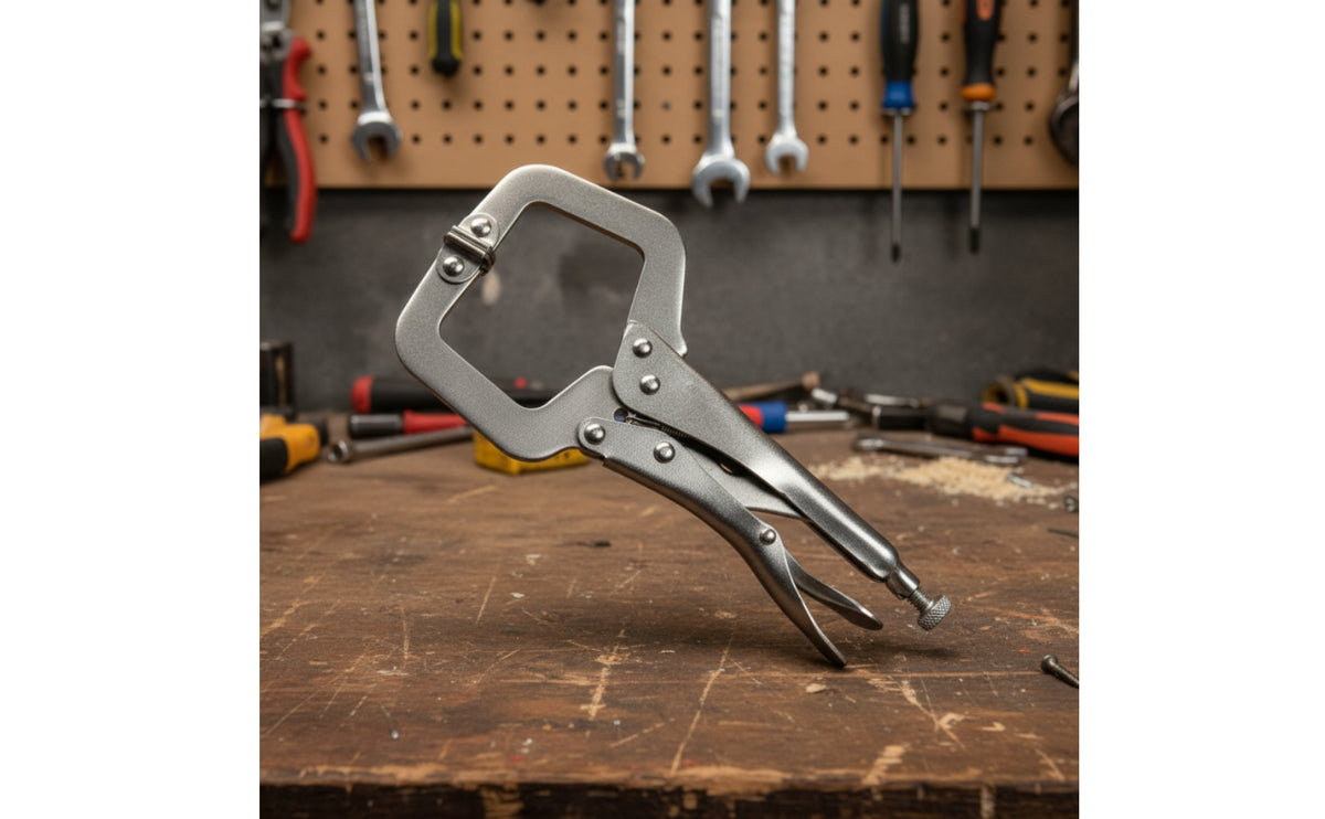 Secure Hold C-Clamp Locking Pliers Heavy Duty Adjustable Vise Grip Pliers Quick-Release Locking C-Clamp Forged Steel for Welders, Woodworkers, Metal Joining, Woodworking, Workshop
