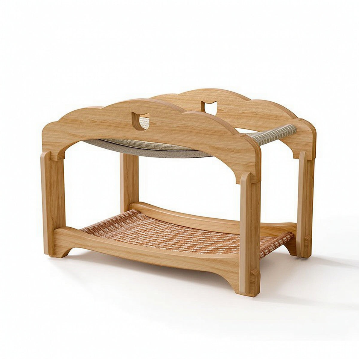 Two-Tier Cat Bed Two-Level Cat Bunk Bed Sturdy Furniture for Living Room