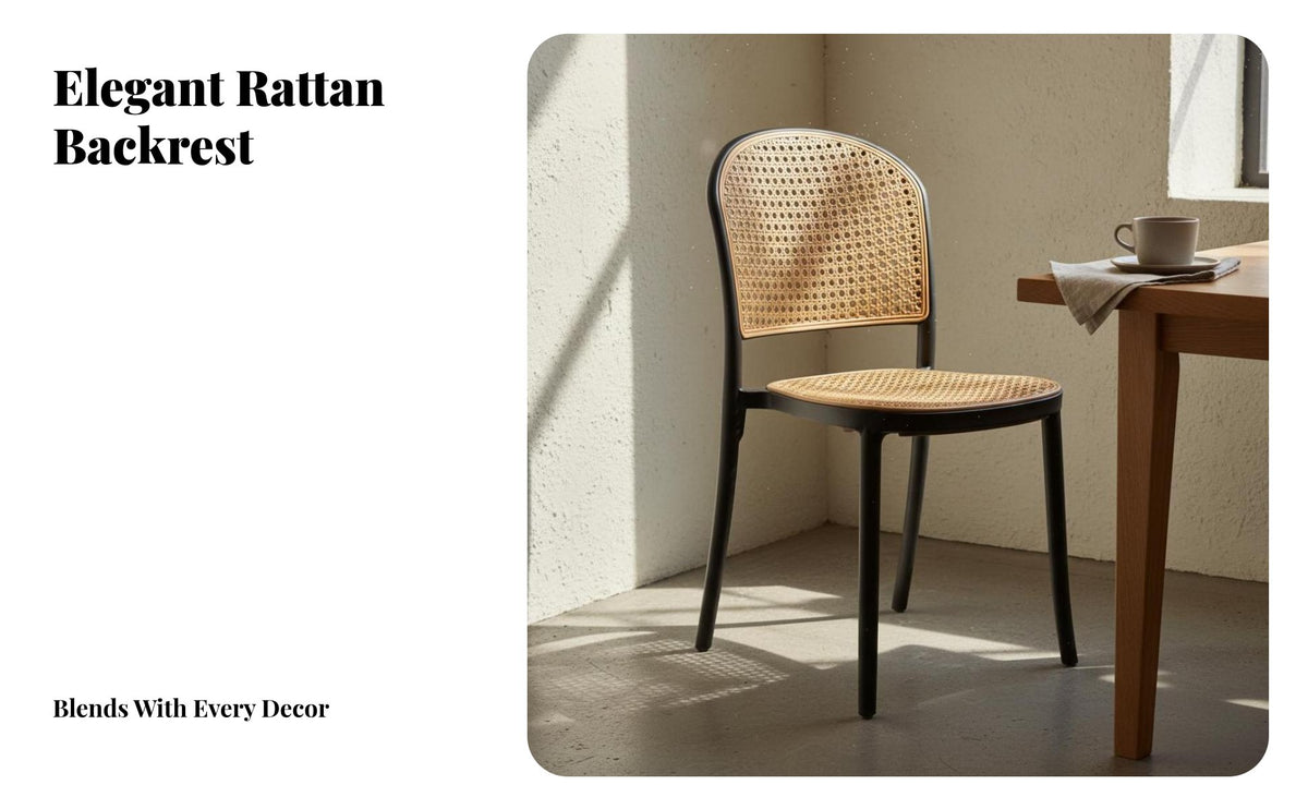 Minimalist Design Wabi-Sabi Design Chair Breathable Backrest High Back Plastic Chair Light and Airy Feel Indoor Furniture Heavy Duty for Restaurant Owners, Homeowners, Interior Decorators, Cafe, Waiting Area, Breakfast Nook, Living Room