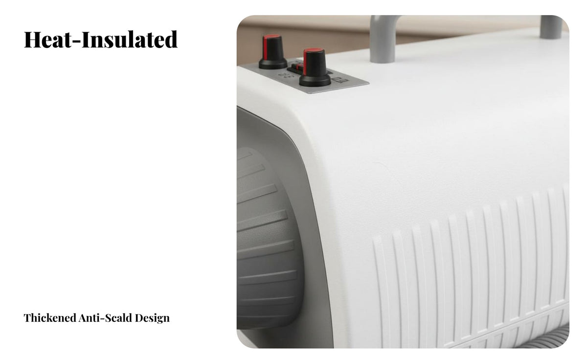 Adjustable Speed Dog and Cat Force Dryer Multiple Nozzles High Velocity Pet Dryer Overheat Protection Pet Blaster with Attachments Heat Insulated for Large Dogs, Cats, Professional Groomers
