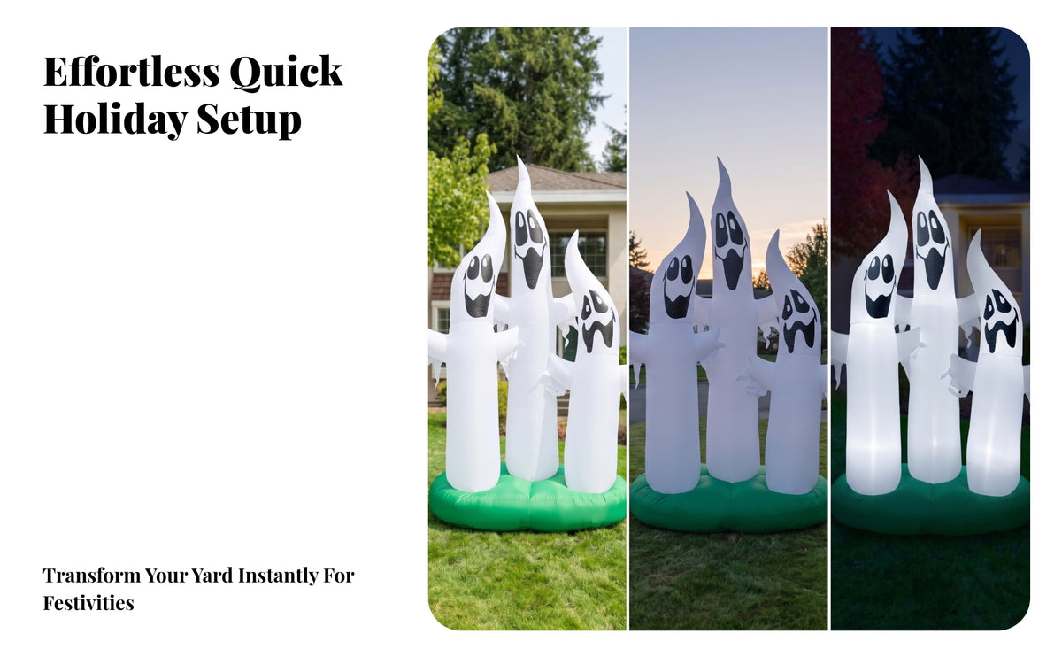 Inflatable Specter with LED | Inflatable Decoration with LED Lights, for Yard