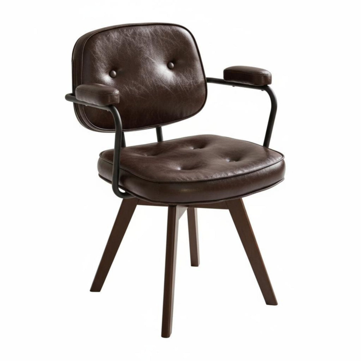 360-Degree rotating Upholstered Wood-Frame Task Chair Padded Seat and rear office Furniture Ergonomic Design With Armrests for Students, Home Workers, Professionals, Study Room, Bedroom