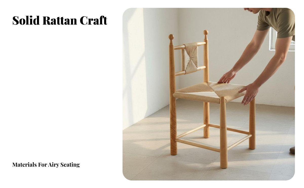 Long-Lasting Construction Solid Wood Woven Chair Straw Seat Wooden Chair Indoor Furniture for Restaurant Owners, Interior Designers, Homeowners, Cafe, Dining Room, Homestay, Kitchen