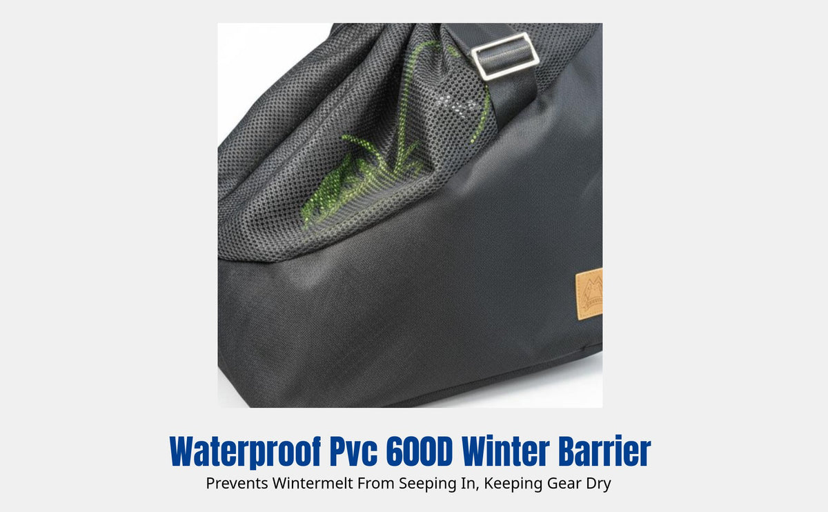 Ski Boot Bag, Breathable Mesh, Foldable, Waterproof PVC, Shoulder Strap, Snowboard Winter Storage