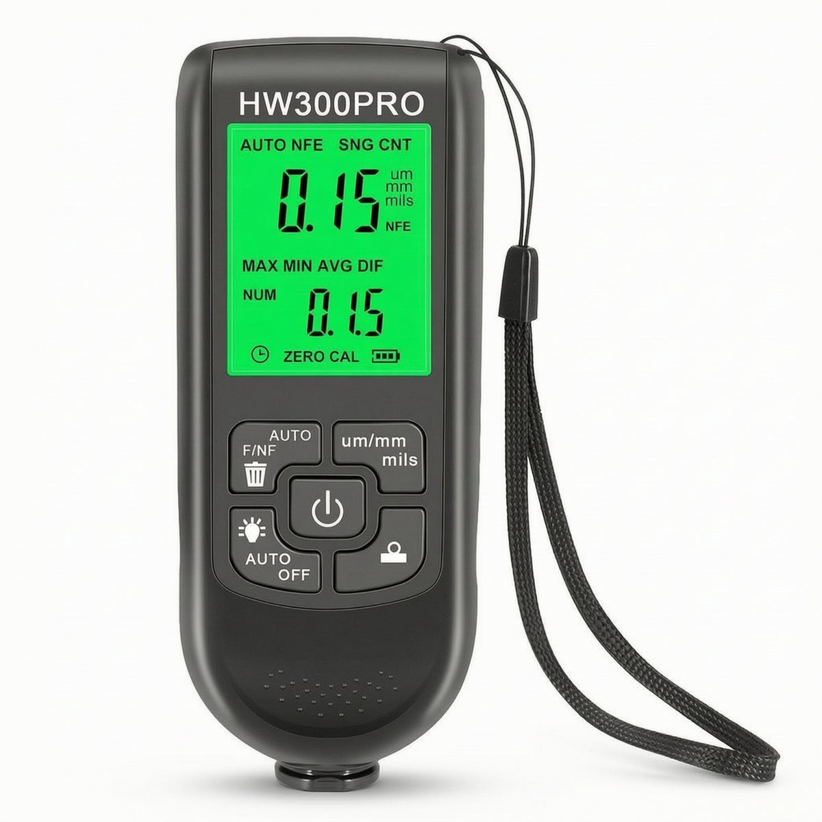 Handheld Coating Thickness Gauge Digital Thickness Tester with Lanyard Backlit Tool Portable for Workshop