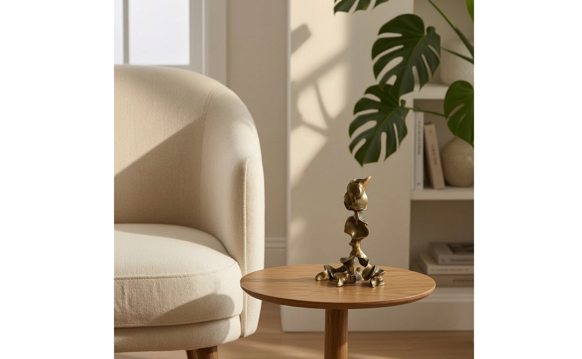 Brass Candlestick Decorative Brass Candle Holder Timeless Decoration for Dining Table, Entryway Console