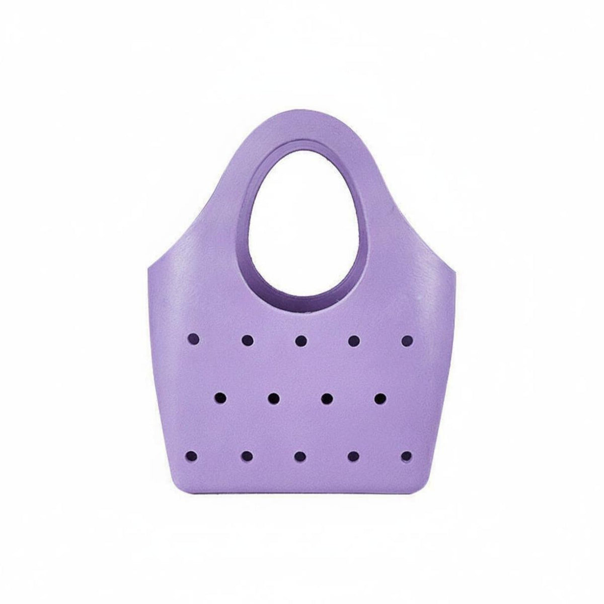 Perforated Tote Simple to Clean Tote with Oval Handle Breathable Beach Bag for Pool, Shower