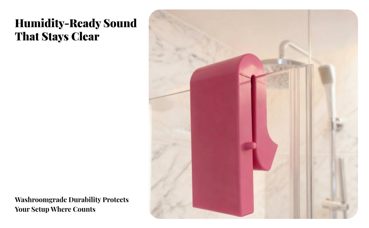Phone Holder with Sound Amplifier | HandsAcoustic, Phone Stand with Sound Amplifier, for shower area