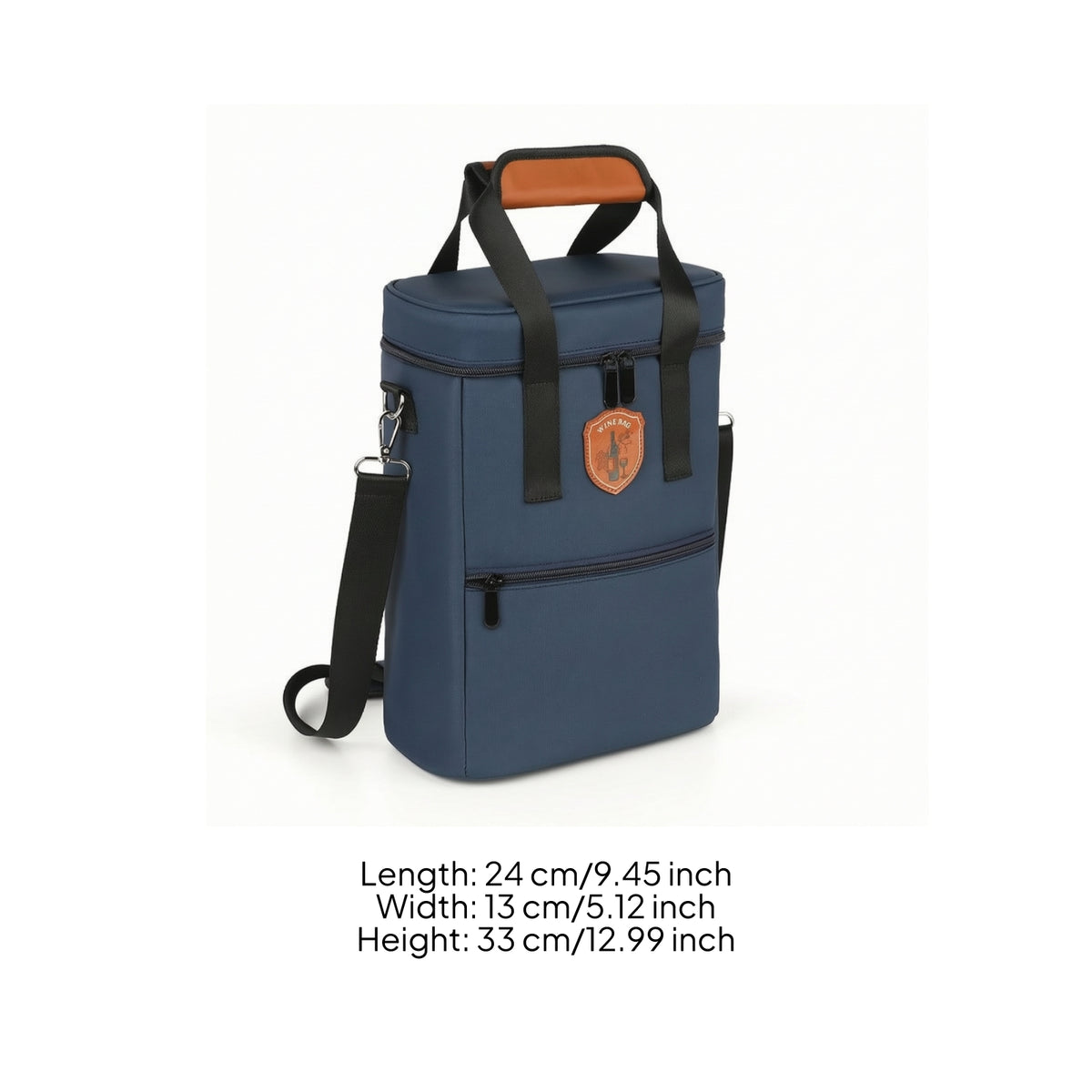 2 Bottle Wine Carrier Secure Wine Carrier with Shoulder Strap Comfortable Collapsible for Picnickers, Picnics, Travel