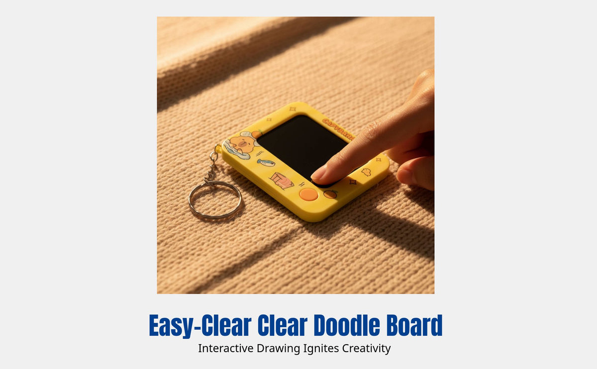 Mini Doodle Drawing Board Keychain, Creative Erasable Handwriting Locket, Cartoon Toy, Portable Bag Accessory