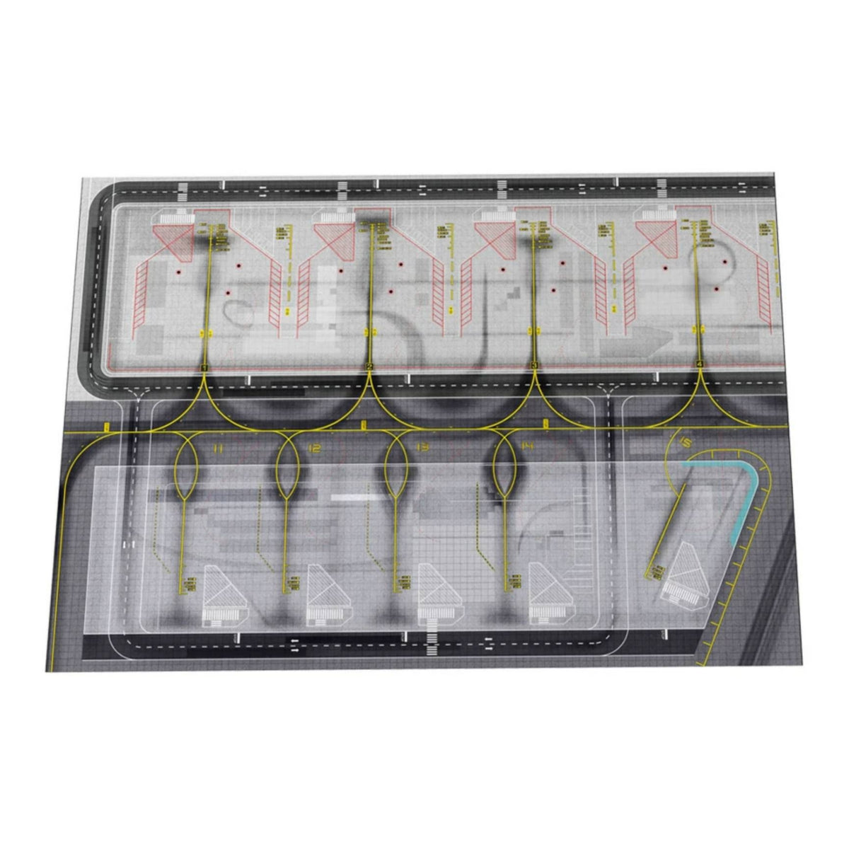 Model Airplane Display Base Premium Airport Diorama Accurate Airport Diagram Sheet for Hobby Rooms