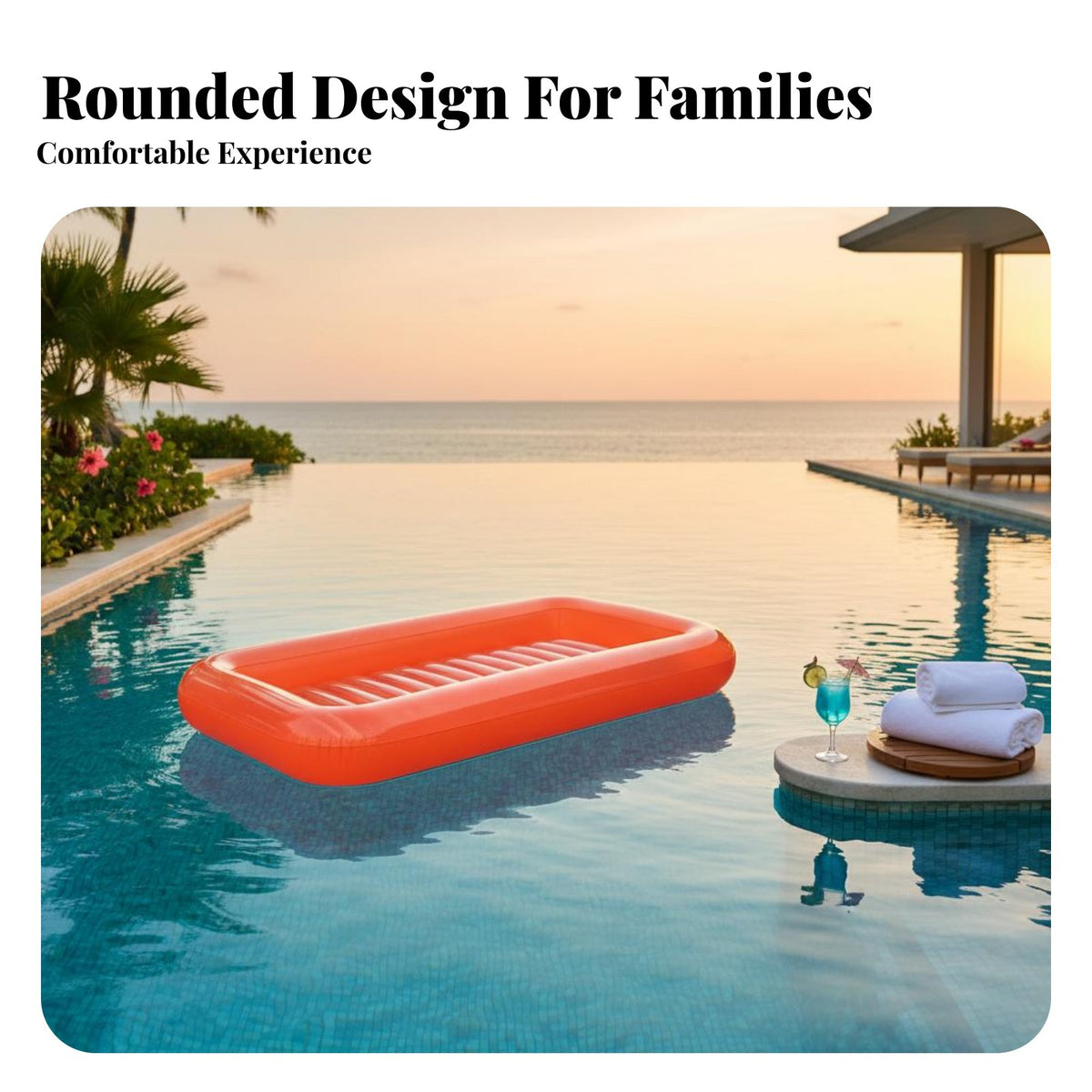 Buoyant Sunbathing Bed PVC Inflatable Pool Mattress Portable and Foldable Sunbathing Lounger Float for Adults, Teens, Beach, Lake, Vacation