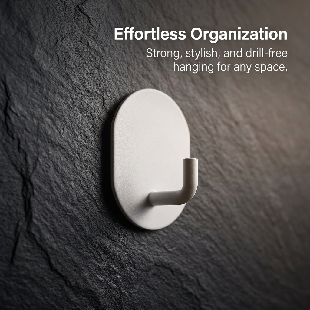 201 Stainless Steel Adhesive Hooks 4 Pack, No Drill Door Hook for Coat and Towel, Utility Hooks for Kitchen Home Organization, Holds up to 5 kg