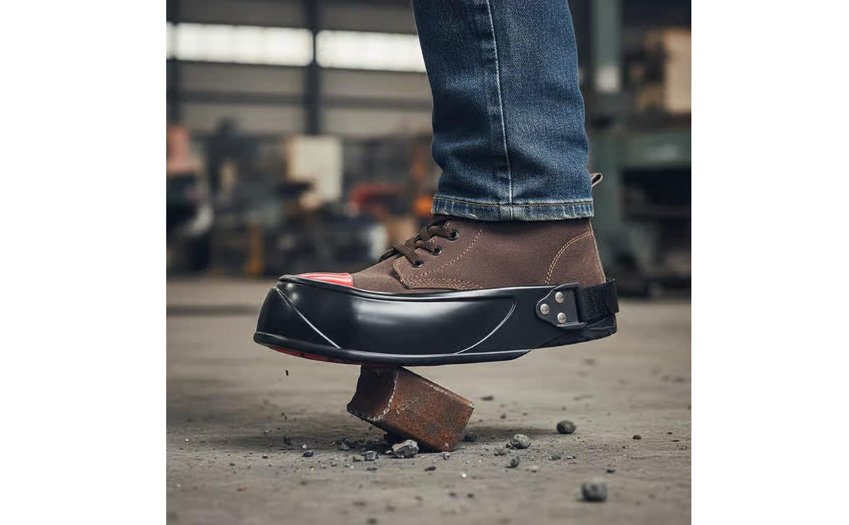 Anti-Smash Shoe Cap Impact Resistant Steel Toe Shoe Cover Construction Steel Toe Cover for Visitors, Industrial Workers, Workshops, Warehouses