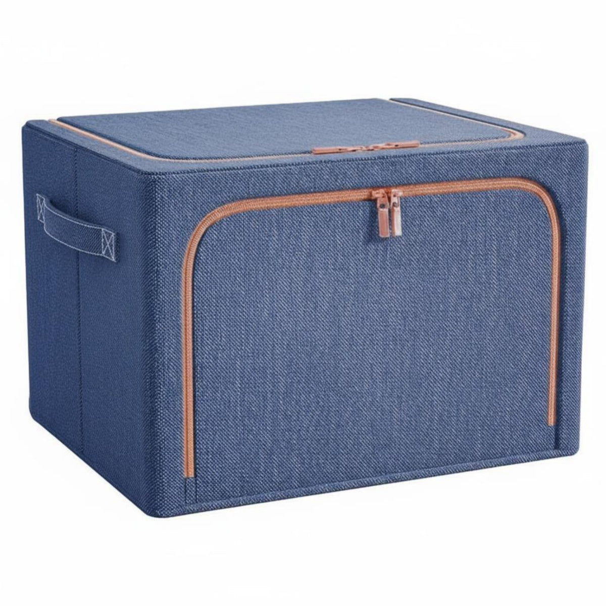 Large Capacity Collapsible Textile Box Foldable Design Collapsible Textile Cube Sturdy Handles Storage Bin Multi-Purpose for College Students, Homeowners, Bedroom, Living Room, On Shelves, Nursery