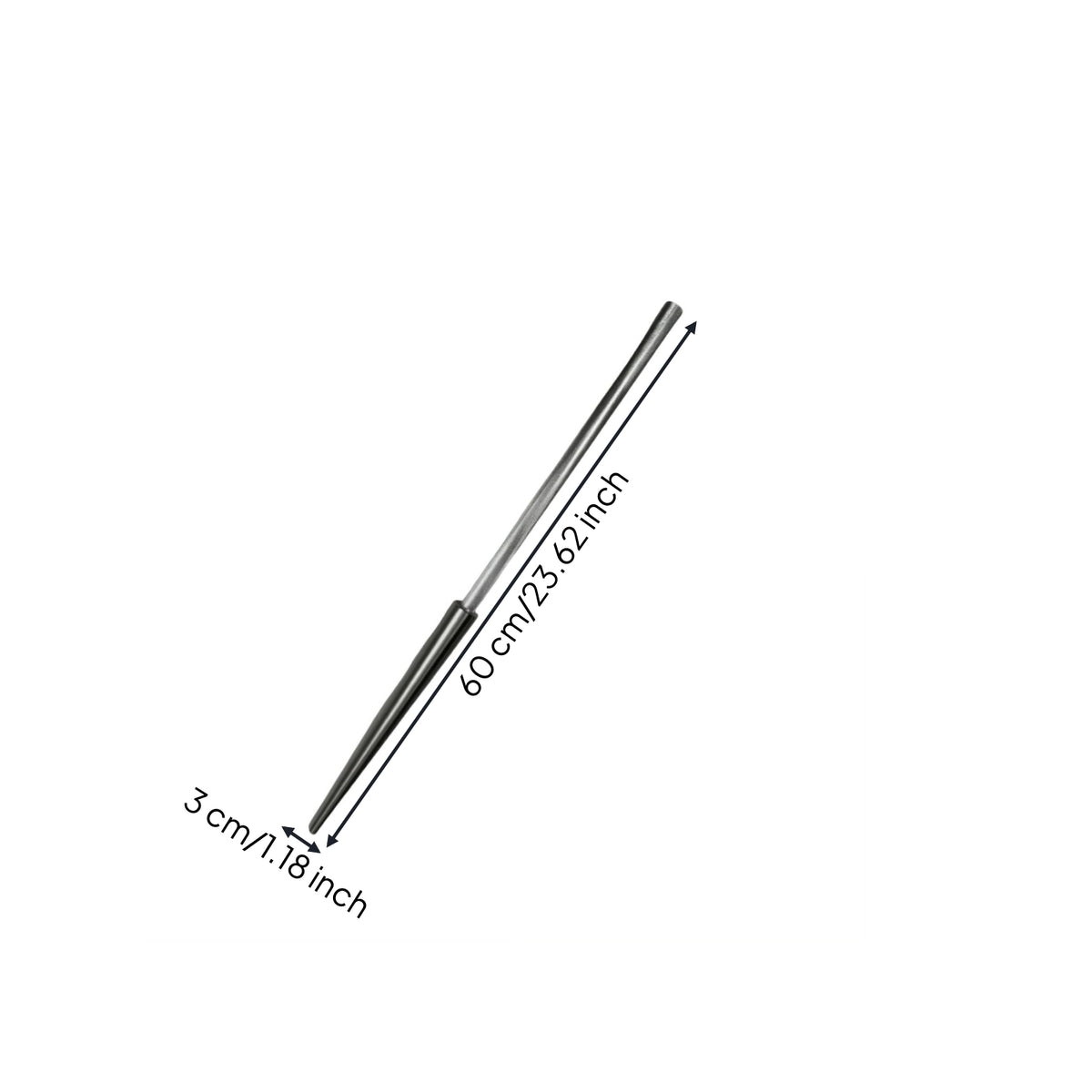Knurled Brass Wind Instrument Repair Tool Tapered Brass Instrument Maintenance Tool Silver and Black Long