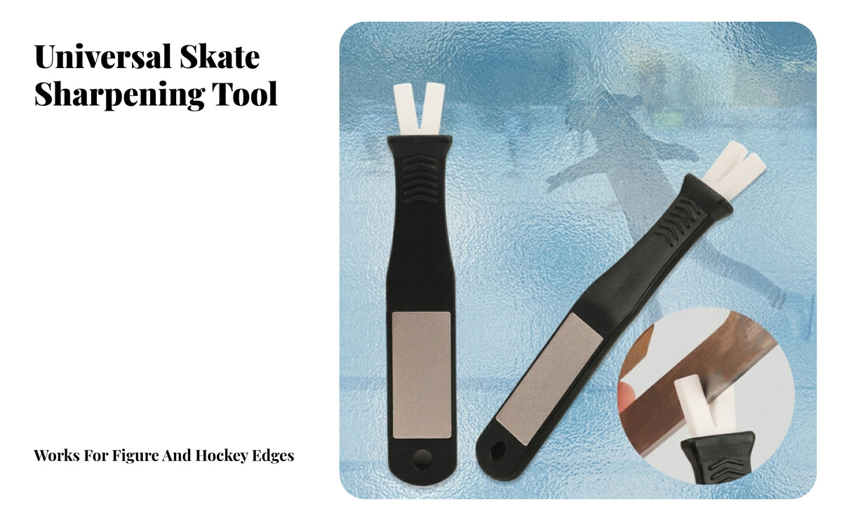 Diamond-Coated Ceramic Ice Skate Blade Sharpening Tool Abrasive Insert Ice Skate Sharpening Tool Guide Prongs Winter Sports Gear Ribbed Grip