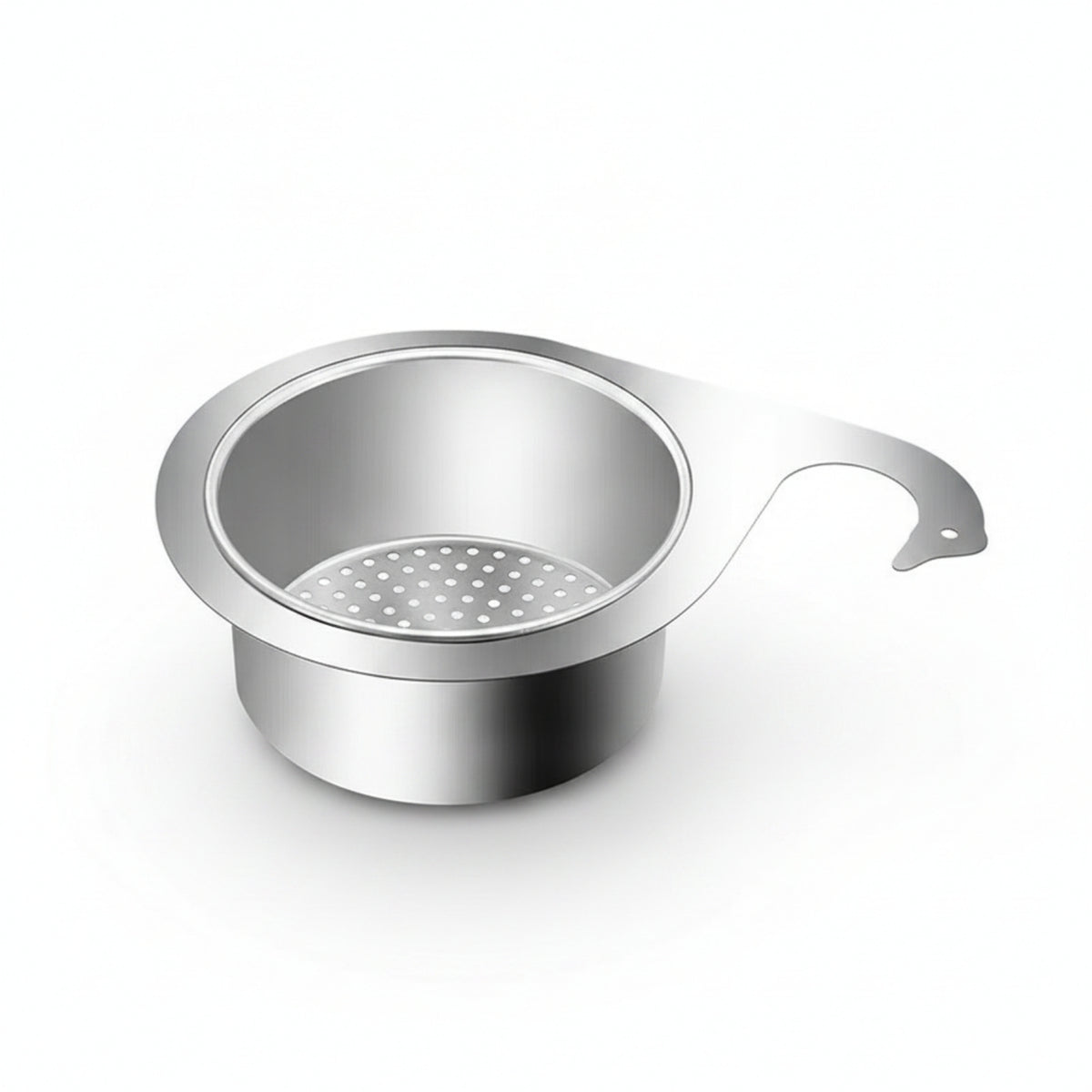 Perforated Swan Sink Strainer Basket Space-Saving Swan Drain Basket Compact Hanging Sink Colander Long-Lasting