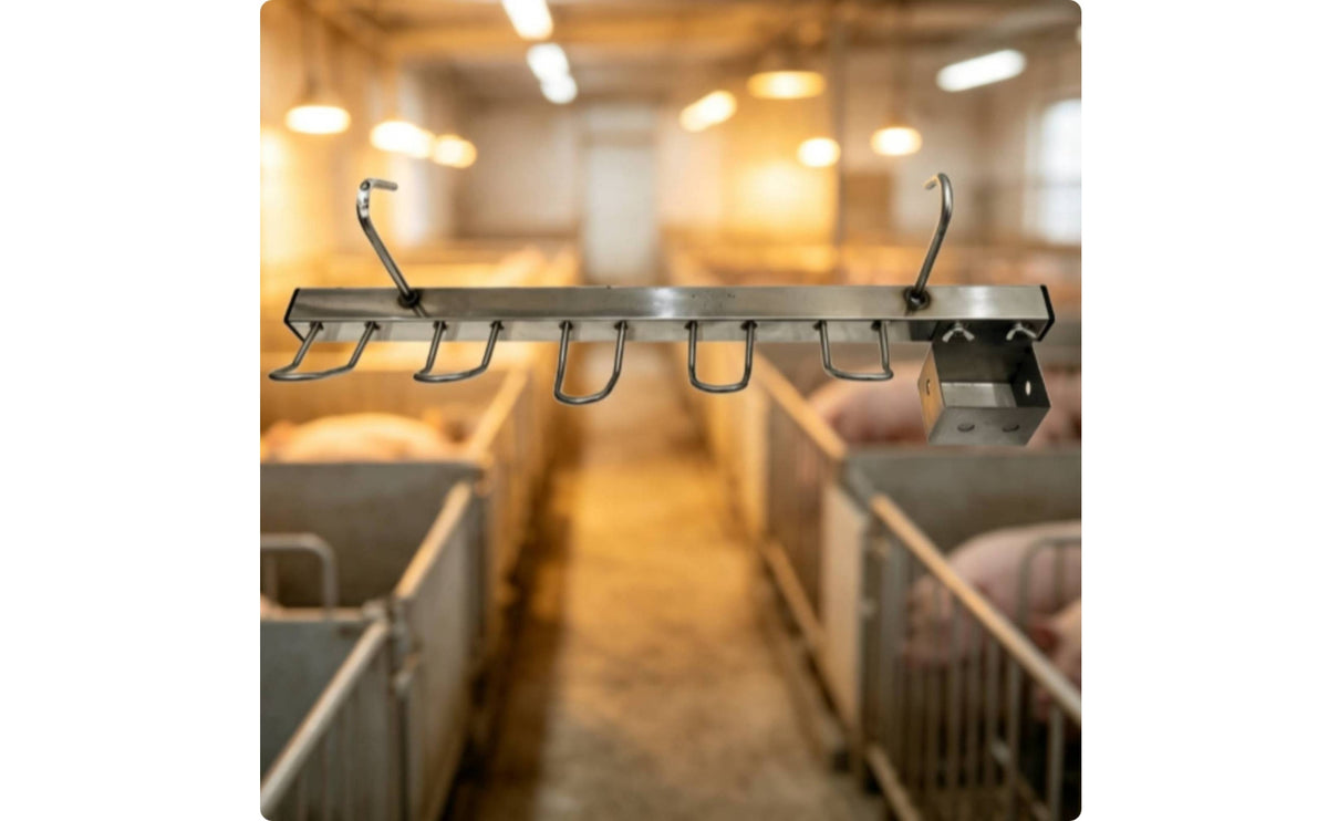 Heavy-Duty Metal Hanging Pig Frame Welded Pig Hanger with Hooks Wall-Mounted Hardware for Slaughterhouse
