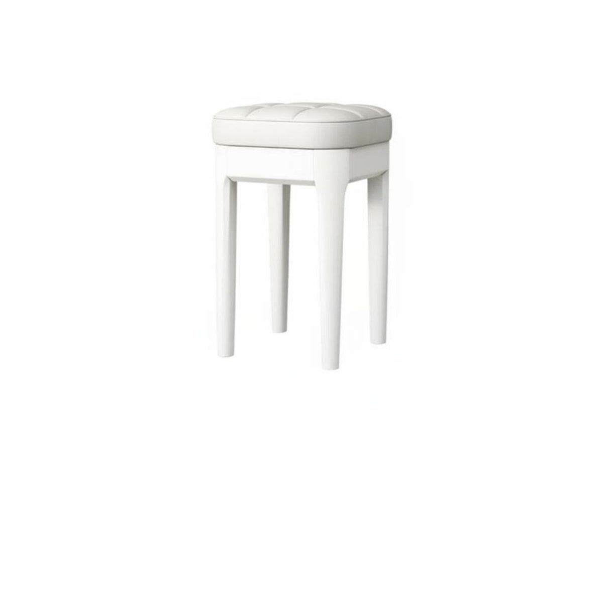 Light Luxury Design Padded Dressing Seat Stackable Upholstered Four-Legged Stool Versatile Use Household Furniture Space-Saving for Makeup Users, Adults, Guests, Dining Room, Bedroom, Entryway