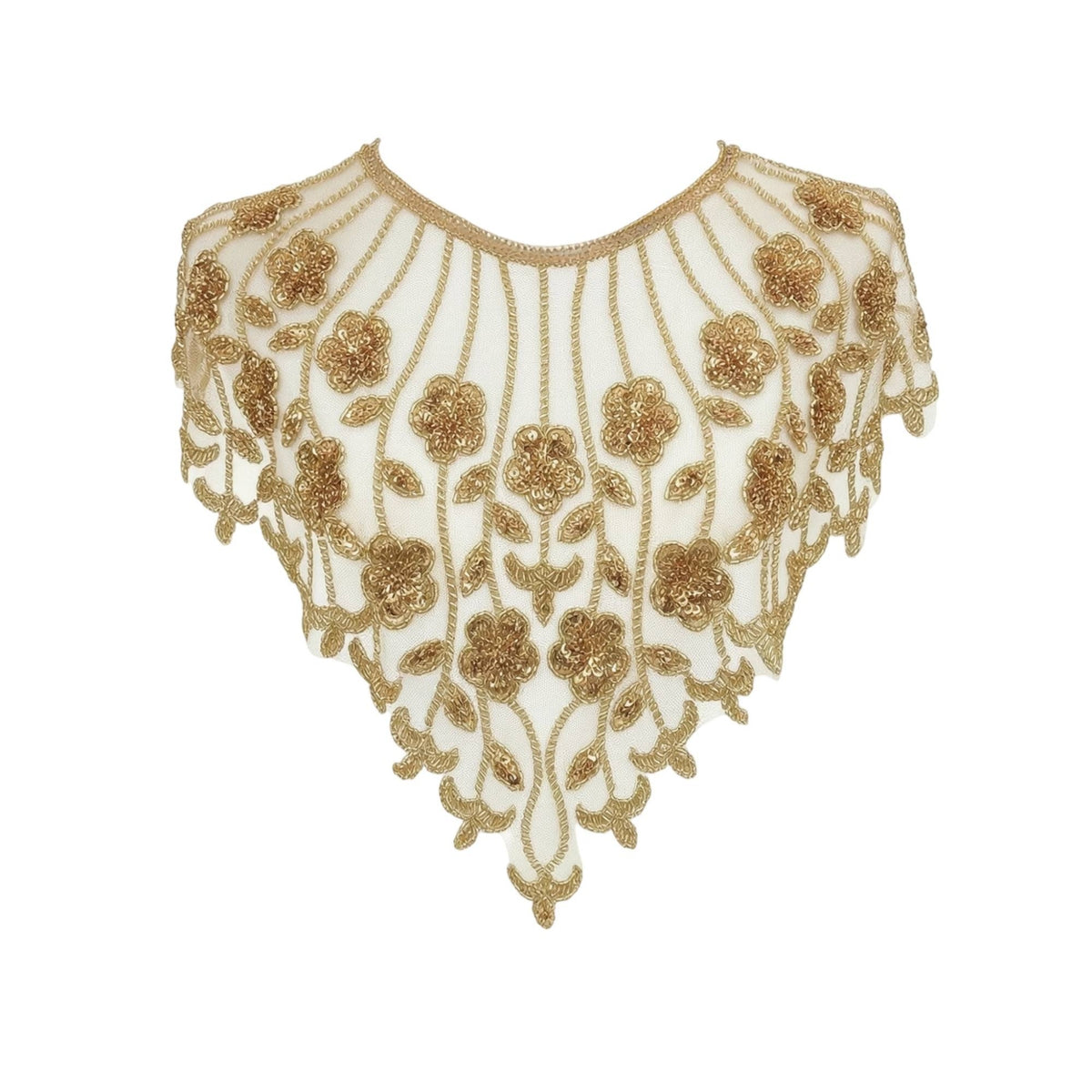 Collar Applique Floral False Collar Neckline Trim Mesh Accessory Elegant for Crafters, Dressmaking, Sewing Projects