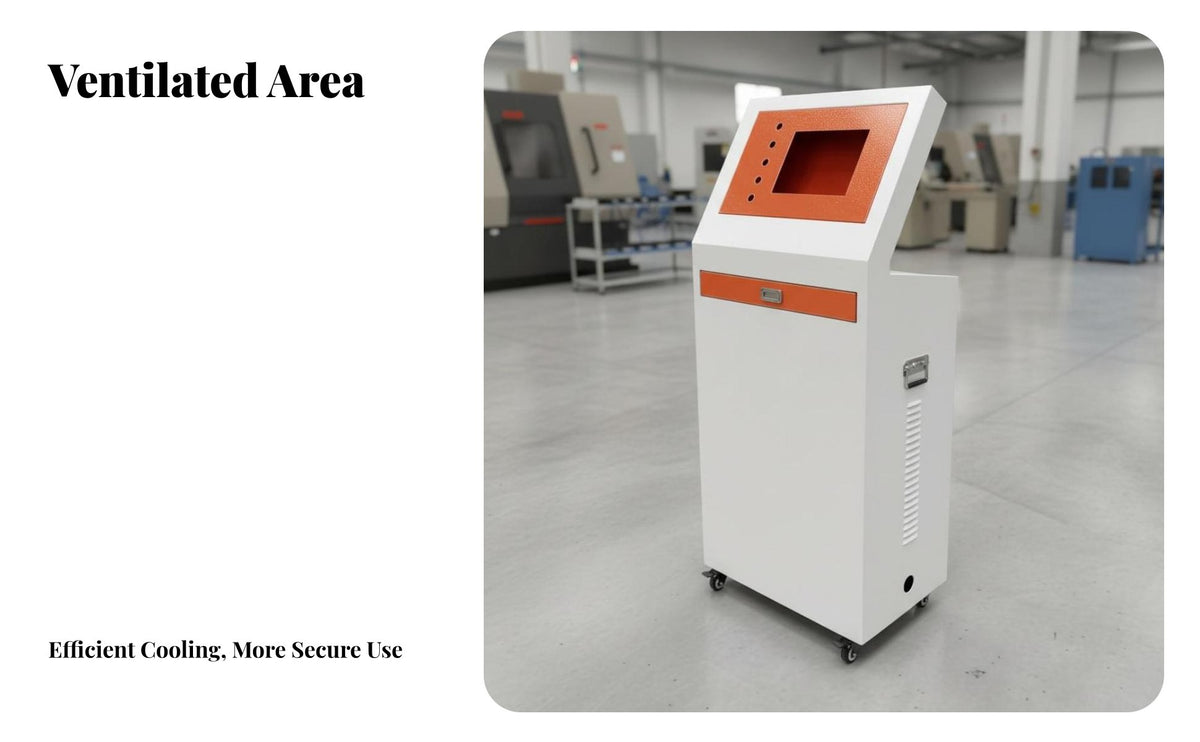 Drawer Design Sloped Control Console Electrostatic Coating Electrical Enclosure Side Ventilation Industrial Equipment Mobile Design for Engineers, Technicians, Factory Workers, Power Plant, Workshop, Manufacturing Floor