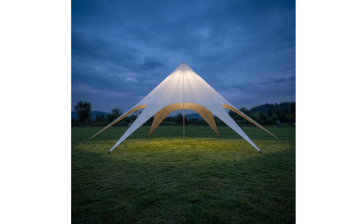 Three-Peak Star Canopy 600D Canopy Tent with Stakes Large Outdoor Tent with Pole Matte for Campers, Event Planners, Glamping, Camping