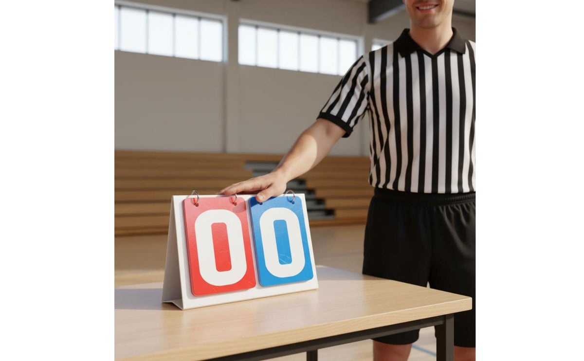 Flip Scoreboard High Visibility Numbers Tabletop Score Keeper Smooth Turning Manual Score Counter for Referees, PE Teachers, Tournaments, Gym Class