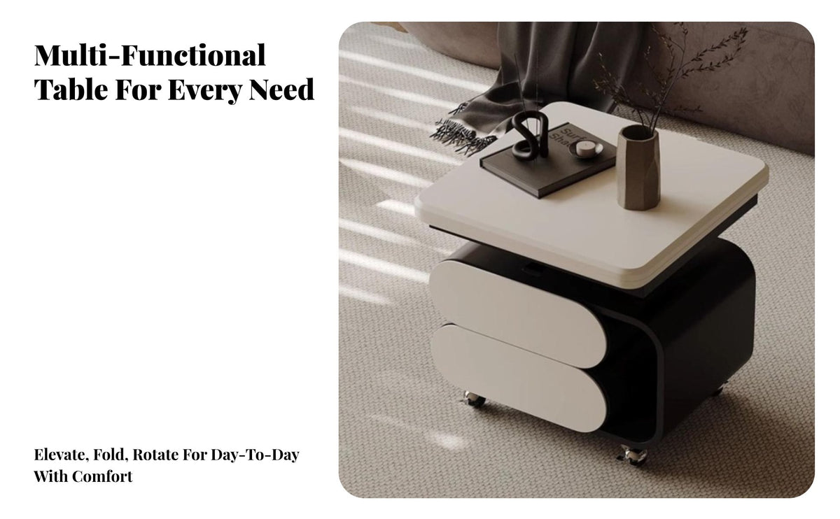 Height-Adjustable Convertible Lift-Top Coffee Table Mobile with Wheels Lift-Top Coffee Table Minimalist Aesthetic Multi-Function Centerpiece Extendable Tabletop for Apartment Dwellers, Homeowners, Families, Living Room, Small Areas, Dining Area