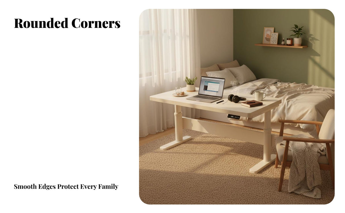 Height Adjustable Desk Simple Home Design Office Study Desk Stable Frame Sit to Stand Computer Workstation for Remote Workers, Professionals, Bedroom