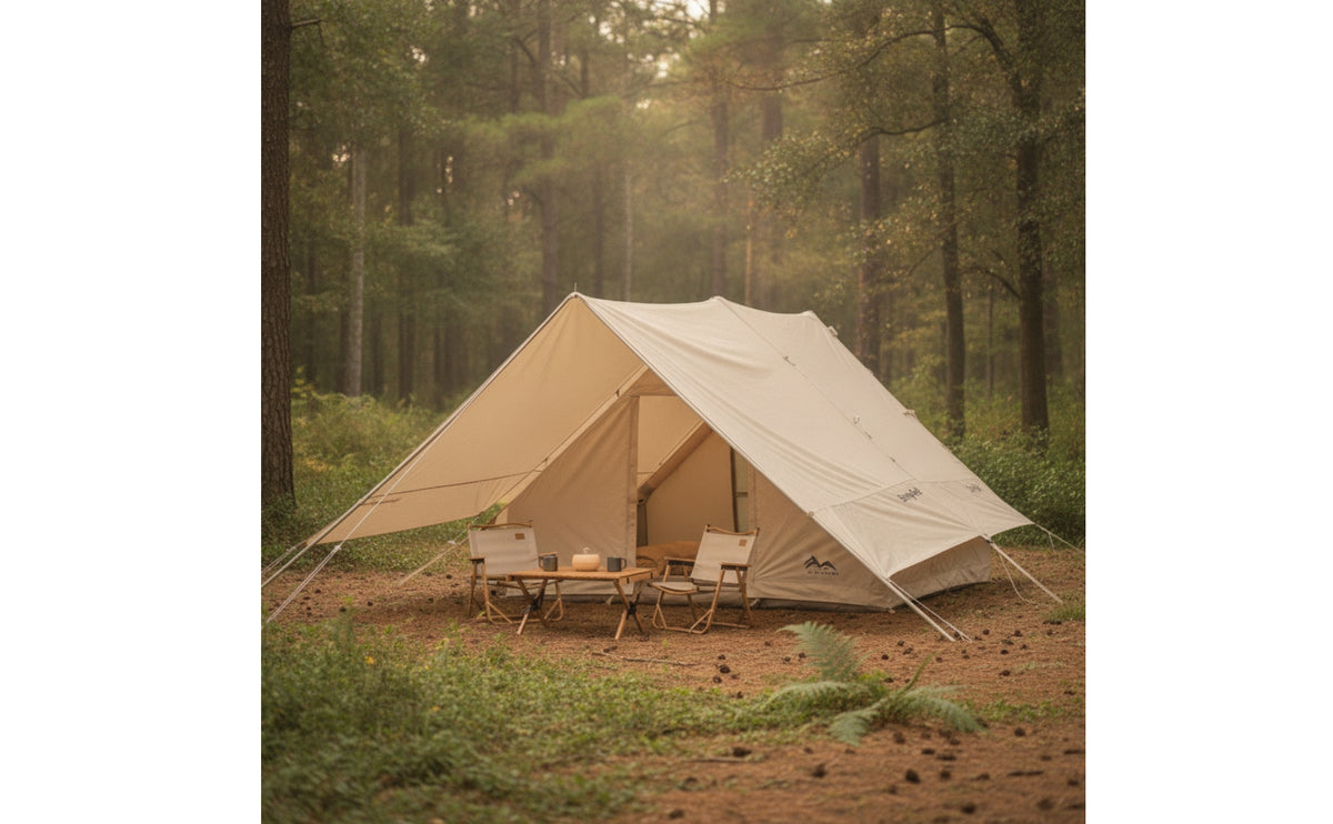 Cotton Inflatable Camping Tent Easy Setup Inflatable Tent Inflate Spacious for Families, Campers, Glamping