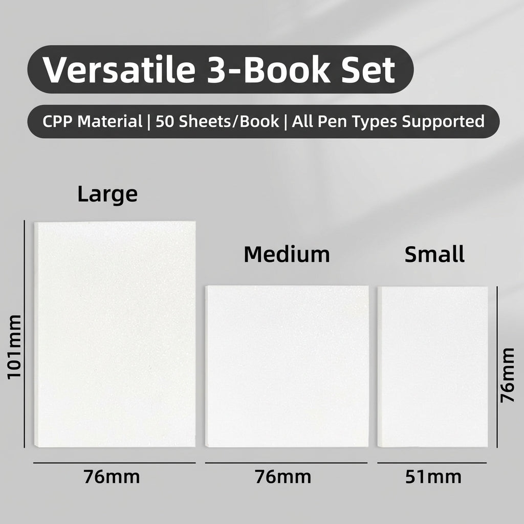 Waterproof Sticky Notes Transparent for Students, Pearlescent See Through Note Taking for Studying, Removable Postits for Textbooks