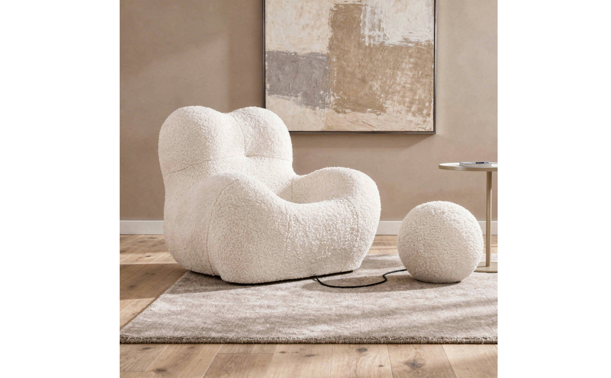 Soft Lamb Fleece Sofa Chair Skin-Friendly Single Sofa Chair Breathable Seating Furniture No Assembly Required for Living Room