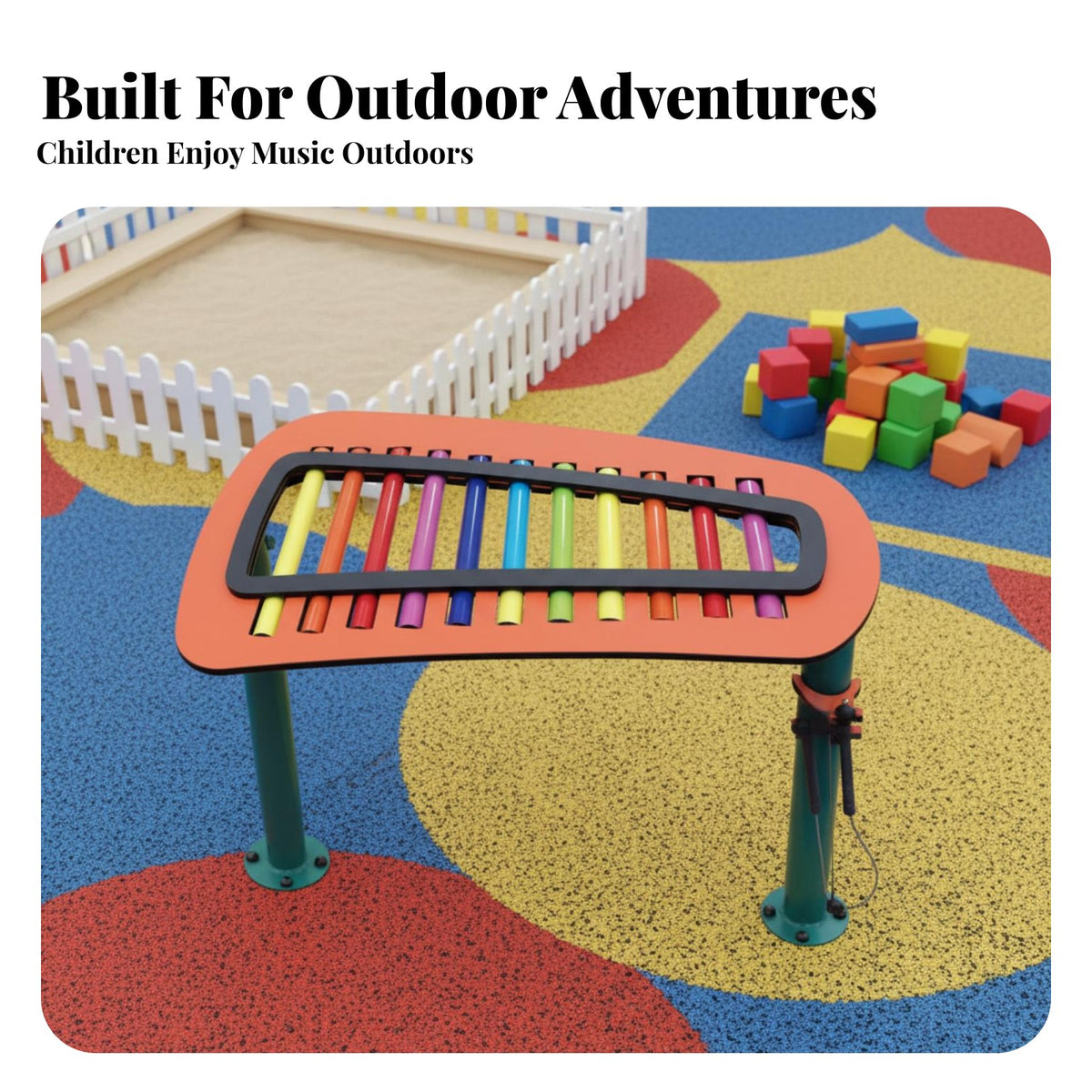 Perceptual Development Percussion Play Panel Weather-Resistant Outdoor Musical Instrument vivid hues Playground Fixture Inclusive Fun for Preschoolers, Educators, green space Planners, Daycare Center, Schoolyard