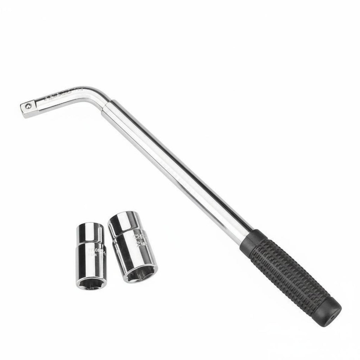 Labor Saving 4 Way Wheel Wrench Heavy Duty 4 Way Lug Wrench Universal Fit Sockets for DIYers, Emergency, Roadside