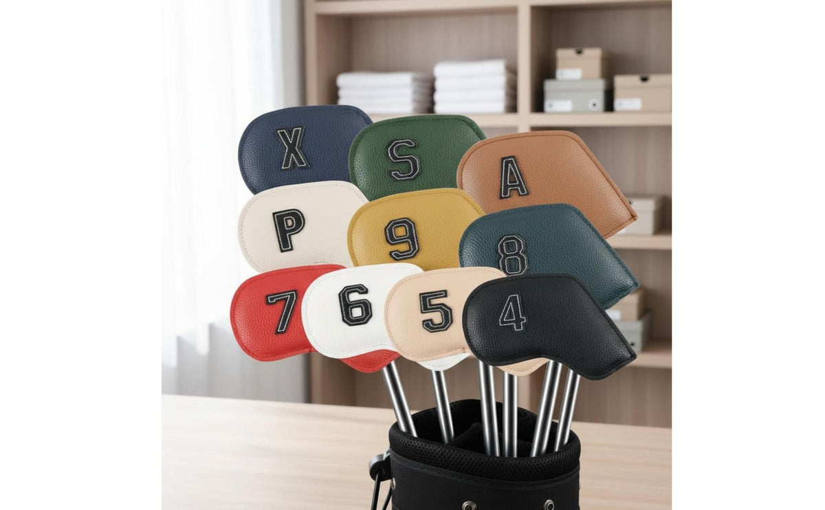 Sporting Iron Cover Easy On and Detachable PU Leather Sporting Club Cover PU Leather Headcover Stain Resistant Soft Cushioned