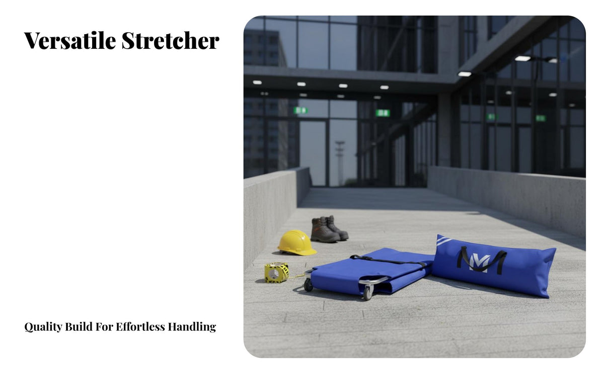 Multi-Functional Folding Stretcher Thickened Material Foldable Emergency Stretcher Safety Straps Folding Patient Gurney Anti-Slip Handles for Initial Responders, Caregivers, Hospital Personnel, Home Use, Ambulances, Stairwells