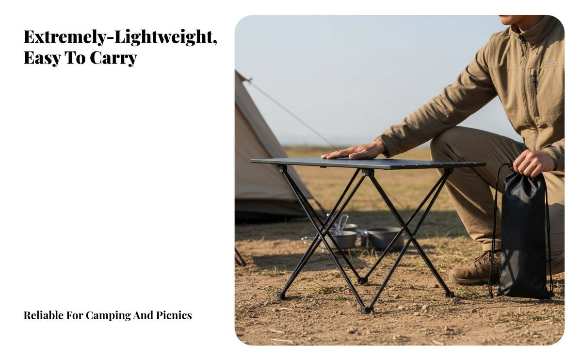 Lightweight Ultralight Folding Table Foldable Ultralight Camping Table Quick Setup Collapsible Picnic Desk Easy to Assemble for Stall Holders, Backpackers, Night Market, Barbecue, Backpacking, Backyard
