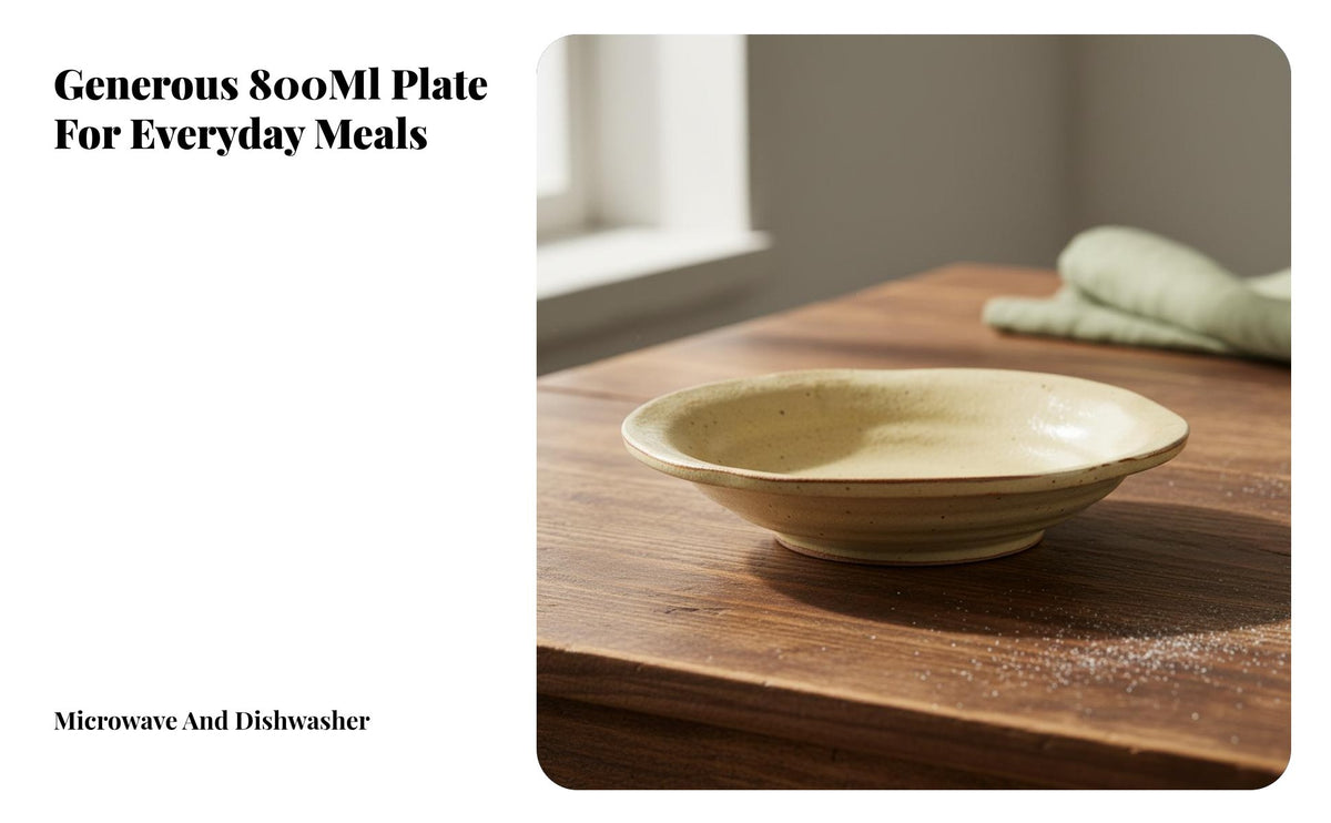 Handmade Rustic Ceramic Plate, Japanese Style Dinnerware, Hat-Shaped Dish, Textured Tableware